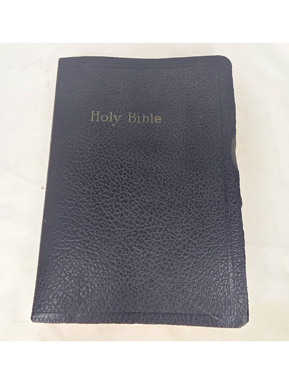 Vintage 1950s Holy Bible KJV World Publishing Black Leatherette 1956 Gift